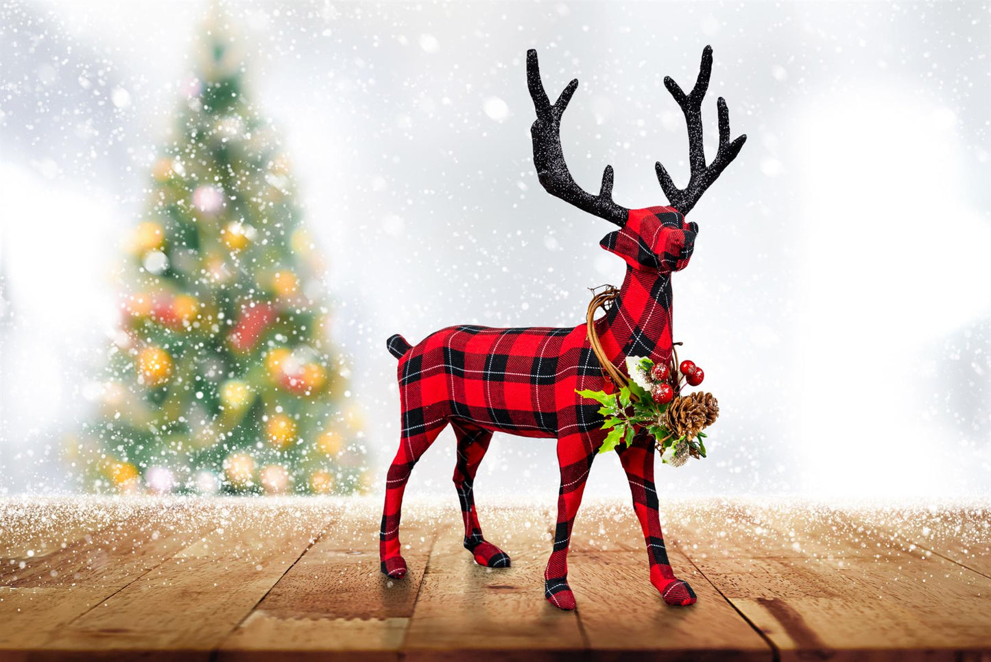 Tartan Reindeer Figurine - 35cm