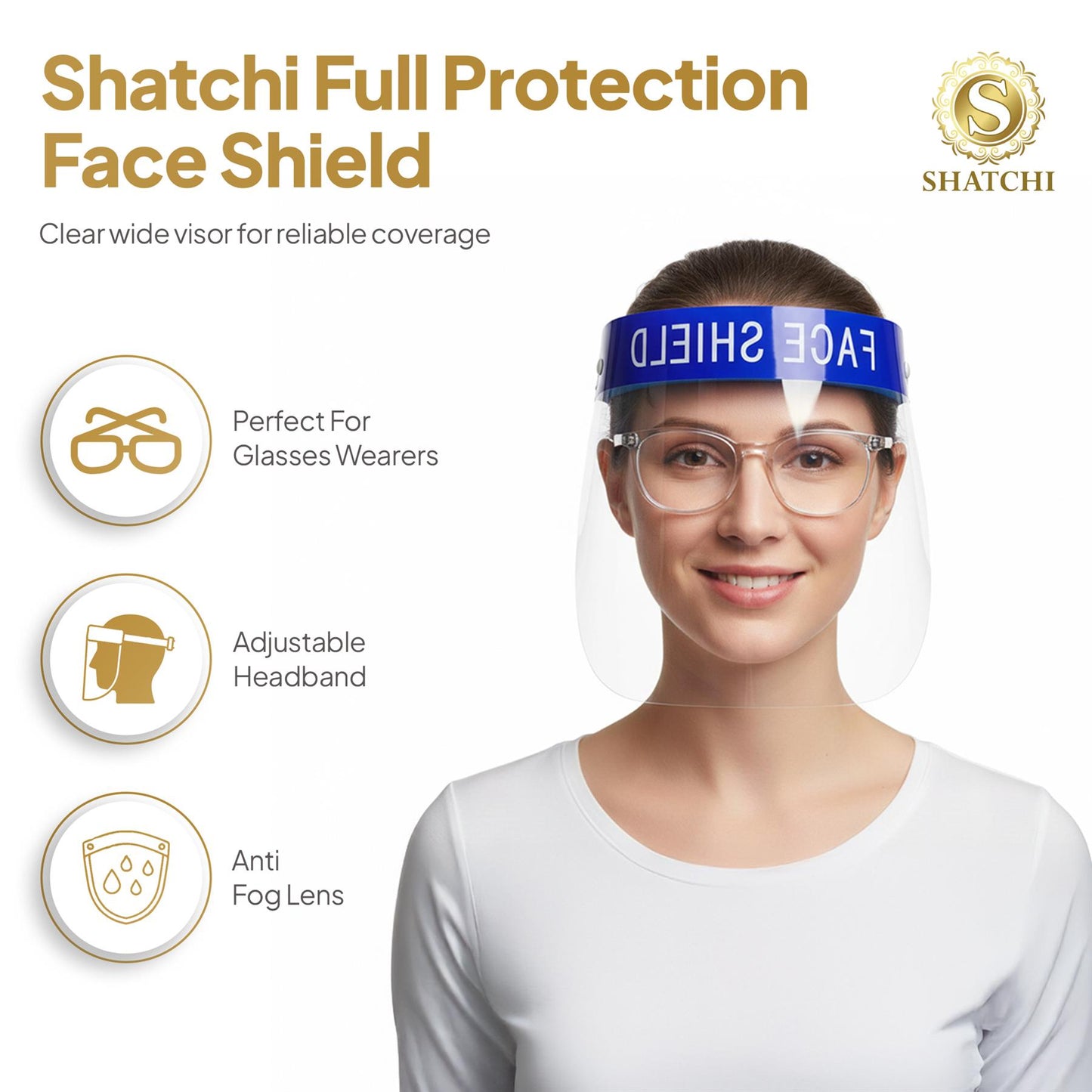 8 Reusable Safety Face Visors - Medical Protective Face Shields