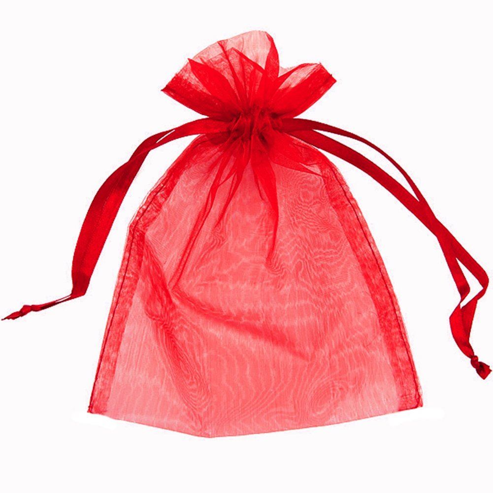 10 x 14cm Red Organza Gift Bags