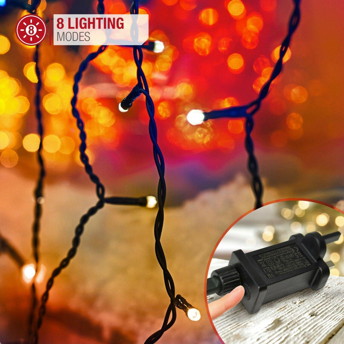 1200 Warm White LED Icicle Lights