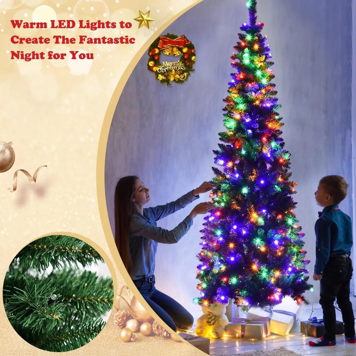 7ft Pre-Lit Multi LED Christmas Tree