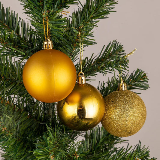 Deep Gold Baubles (10cm, 3 pcs)