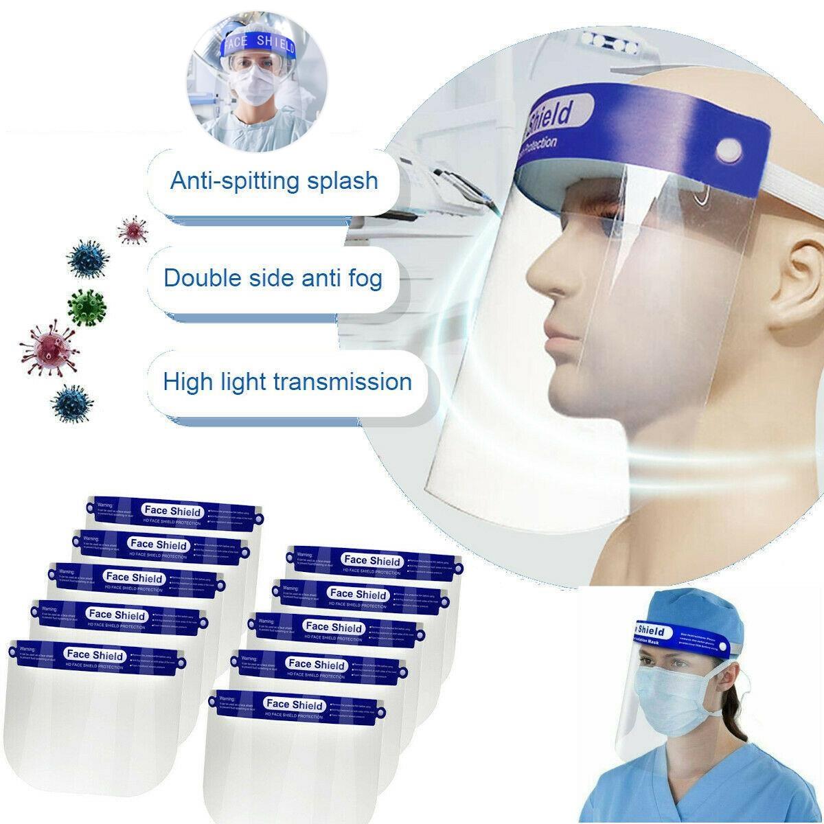 8 Reusable Safety Face Visors - Medical Protective Face Shields