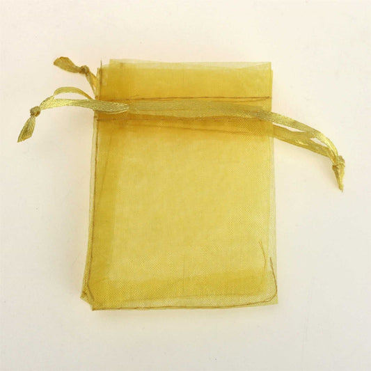 50pcs Gold Organza Gift Bags 15x12cm