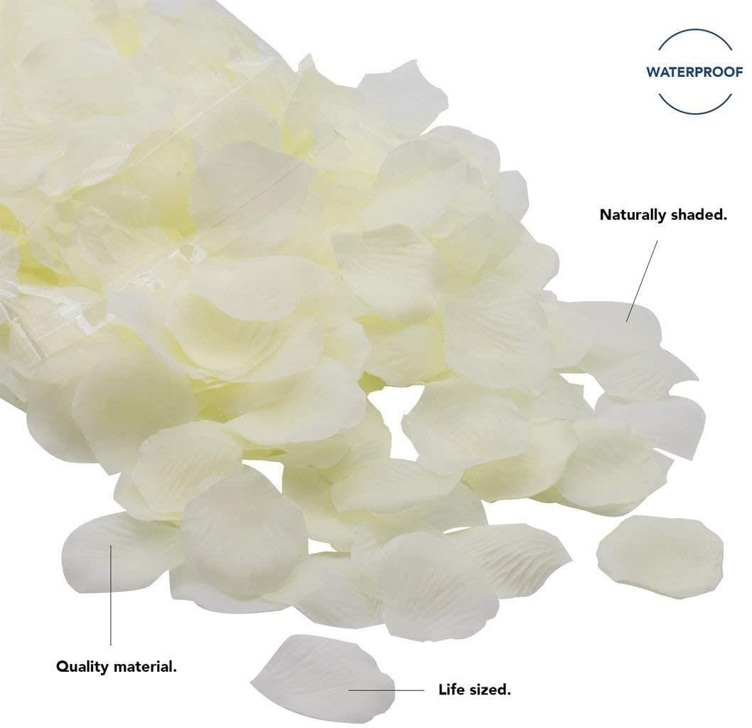 200 Ivory Silk Rose Petals