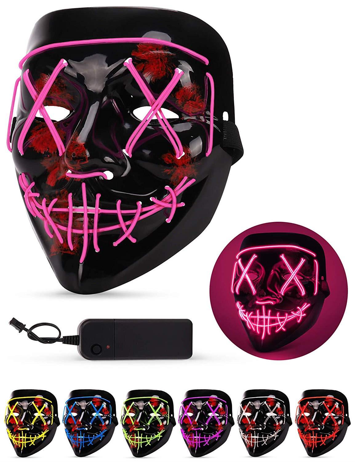 Halloween LED Purge Mask - Pink