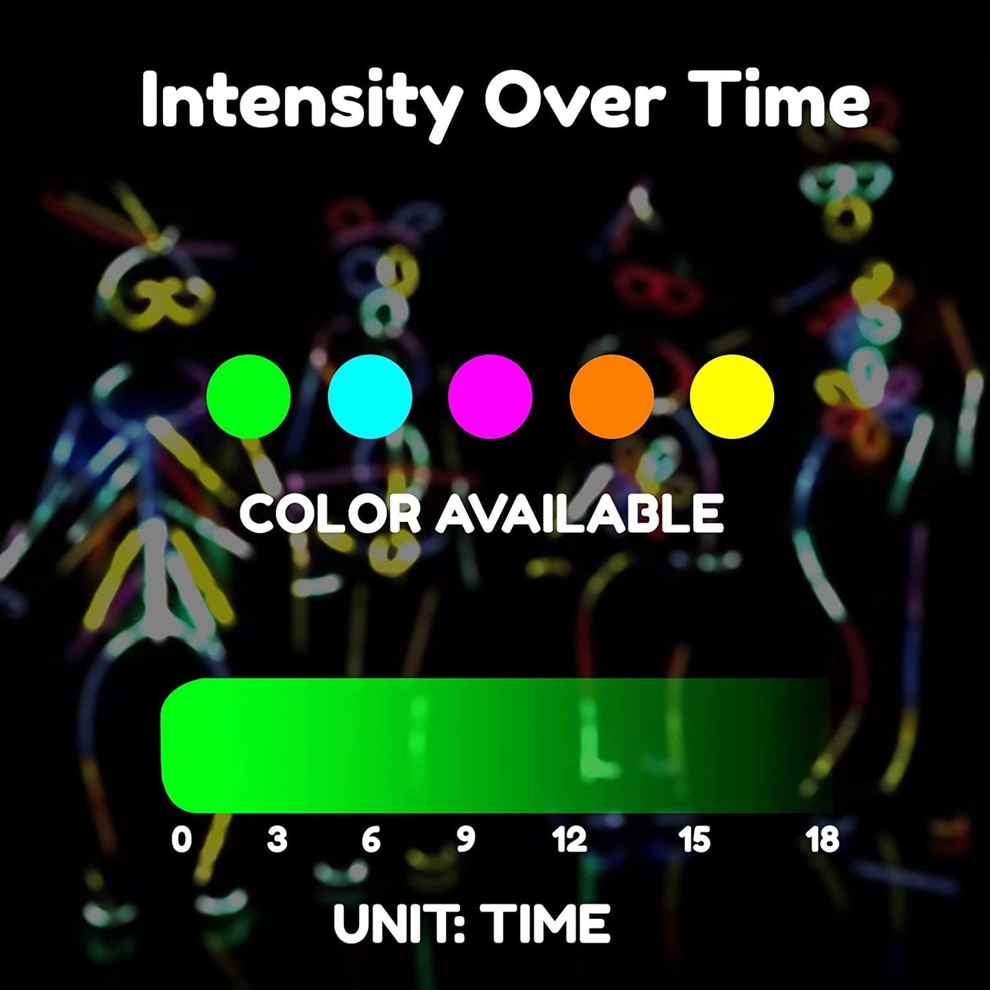 200 Glowsticks in Mixed Colors & 200 Bracelet Connectors