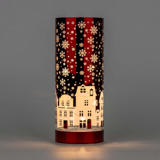 22cm Christmas Decorated Vase LED Red Glass Vase / Village