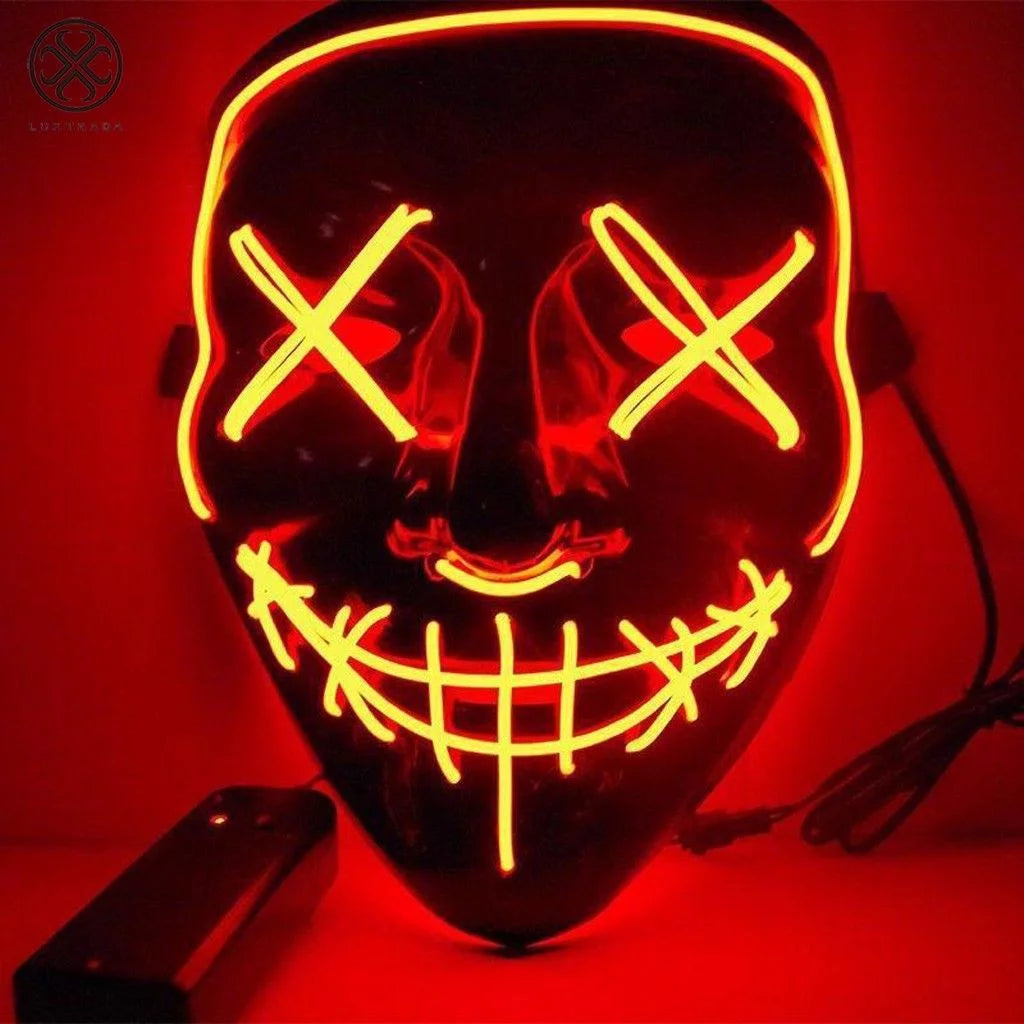 Halloween LED Stitched Purge Mask - Orange