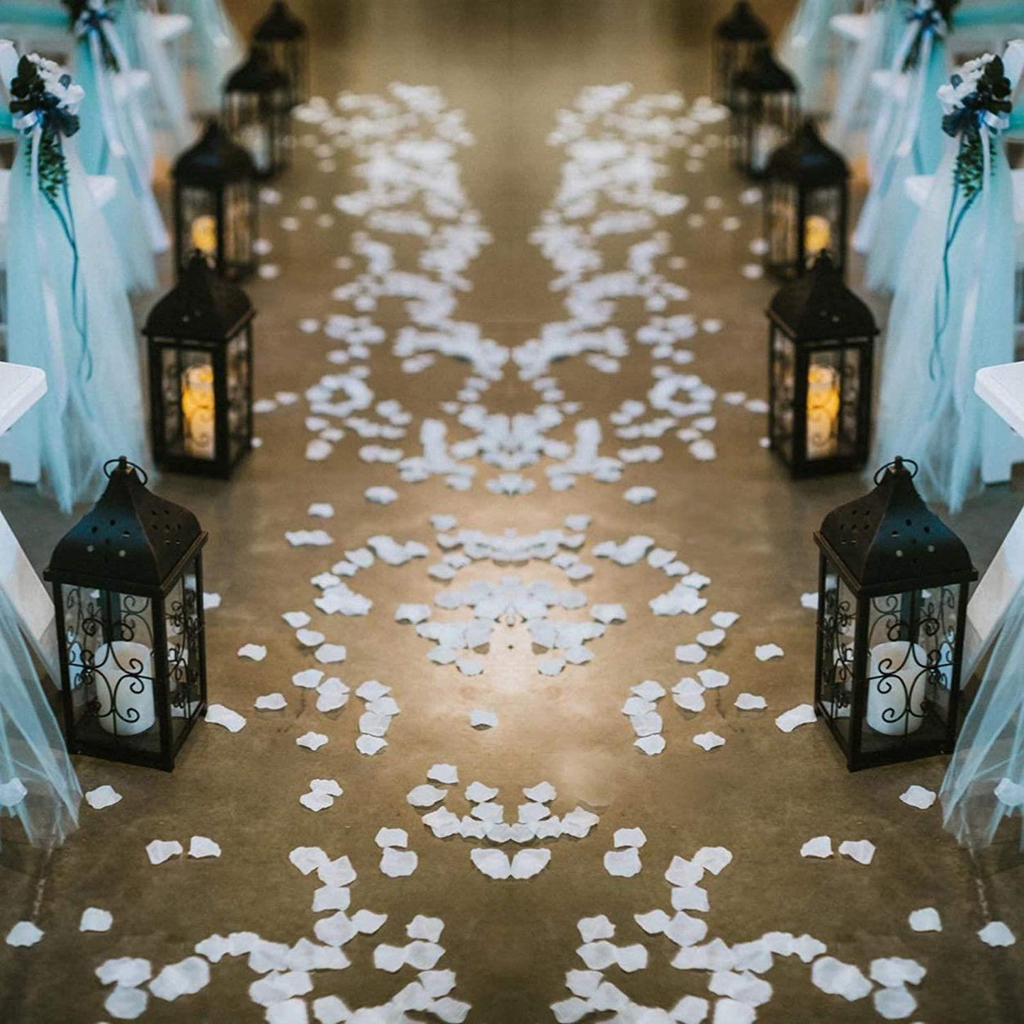 400 White Silk Rose Petals