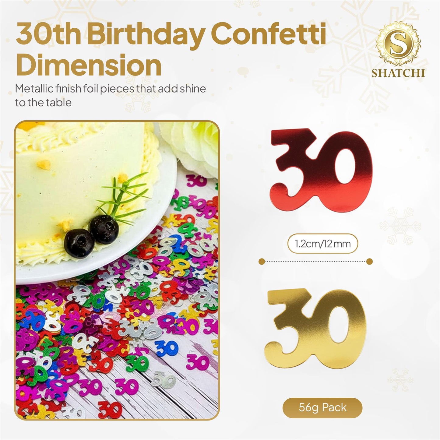 4 Packs of 14g 30th Mix Happy Birthday Confetti Sprinkles