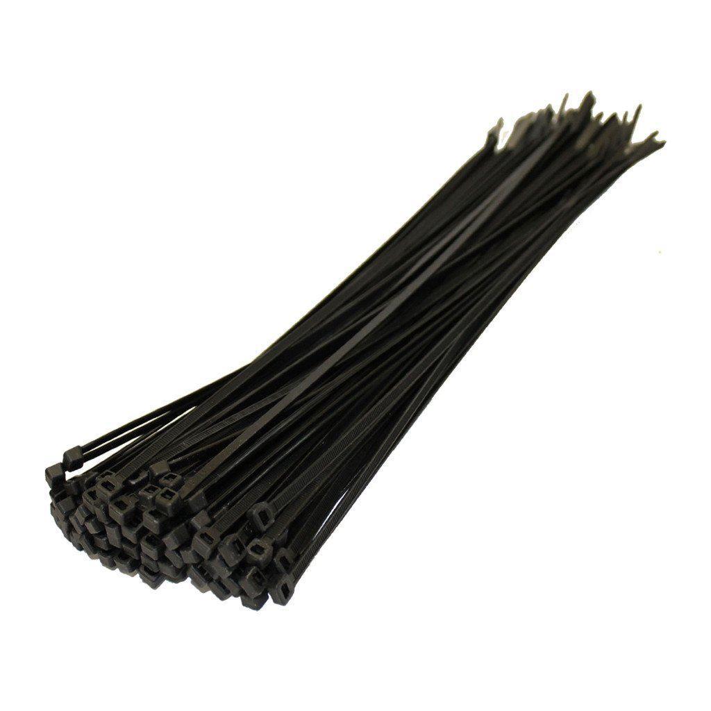 400 Strong Black Nylon Plastic Cable Ties 200mm x 4.8mm