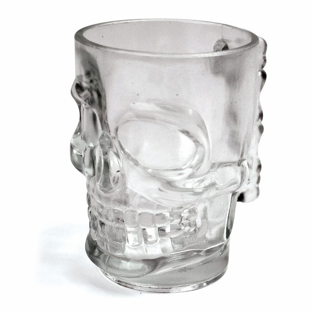 4 Pieces of Halloween 3D Skull Shot Glasses - Clear, 55ml