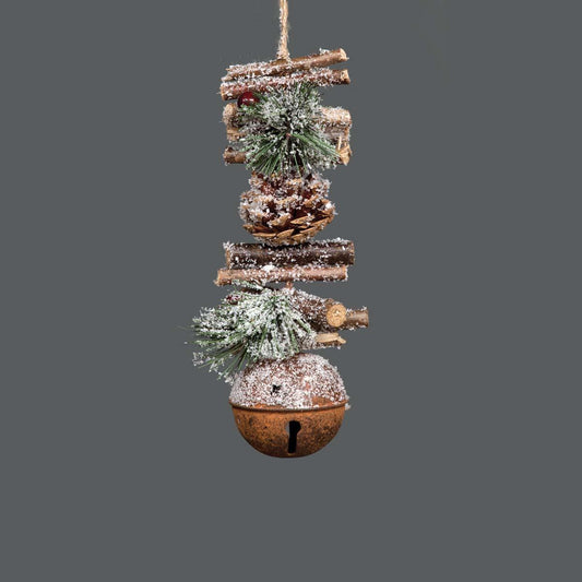 33cm Garland Hanging Decoration With Rustic Bell