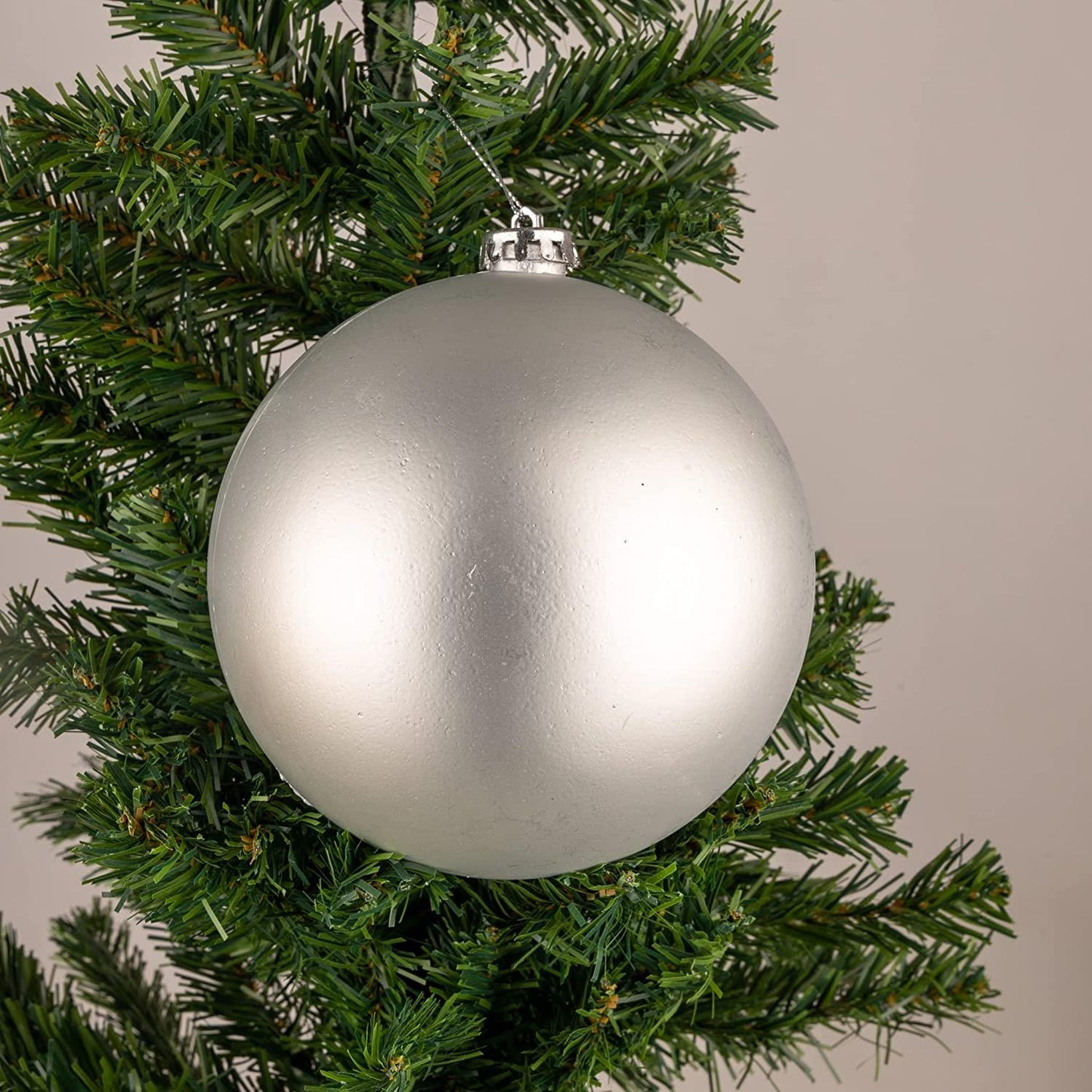 3 pcs Silver Baubles 15cm PVC