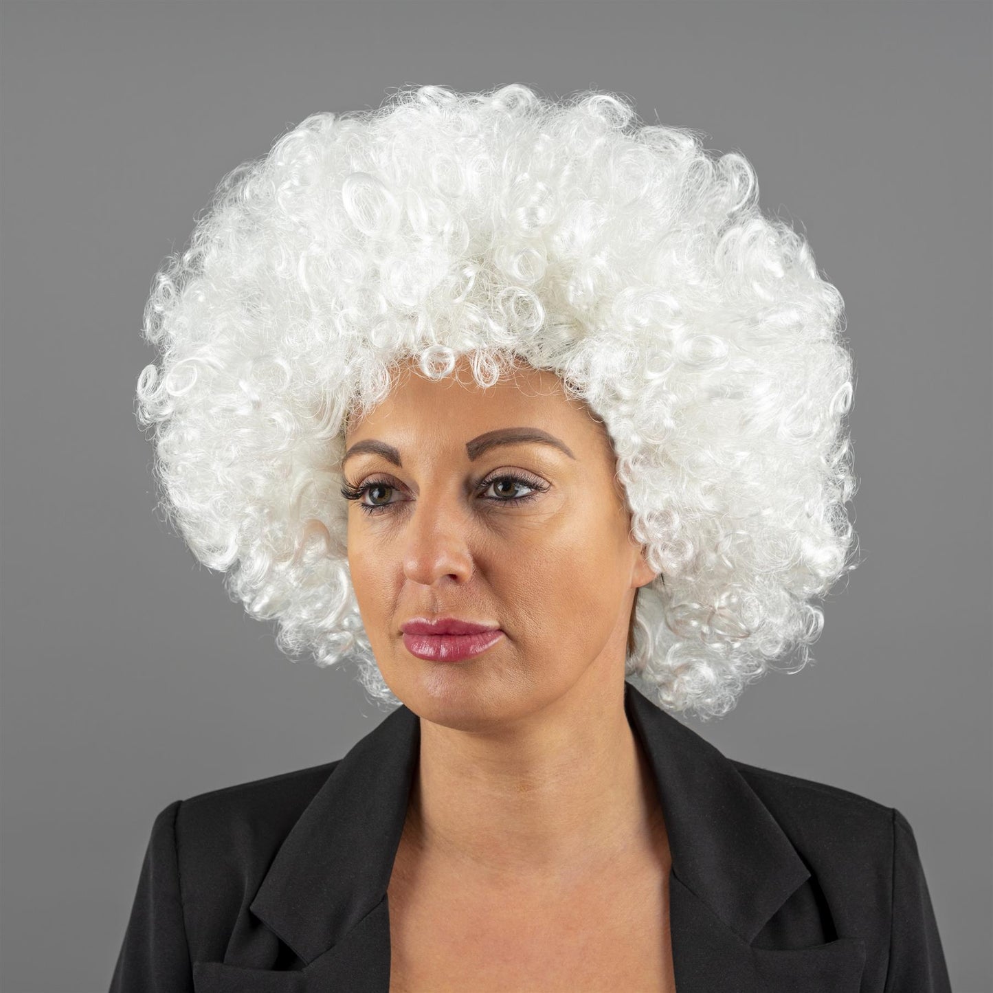 White Afro Curly Wig