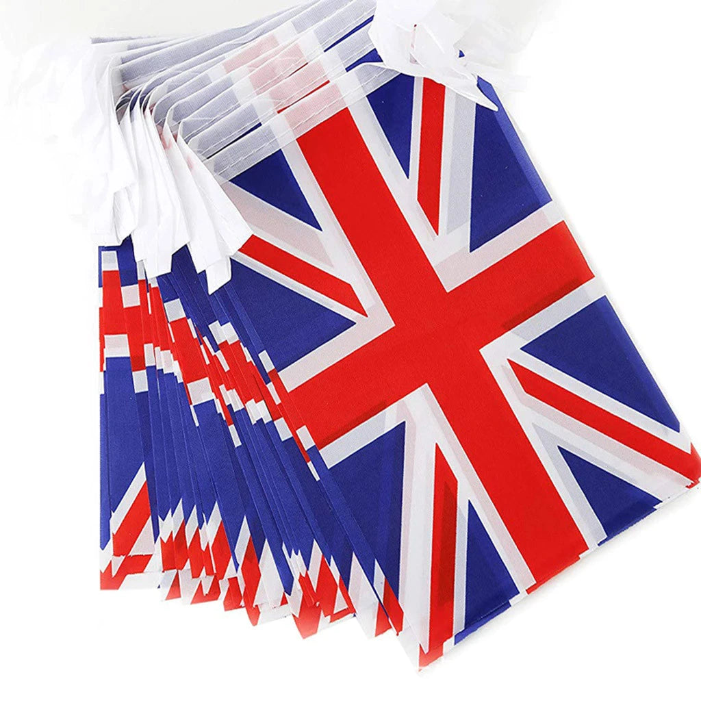 30ft Fabric Union Jack Bunting - 30 Flags