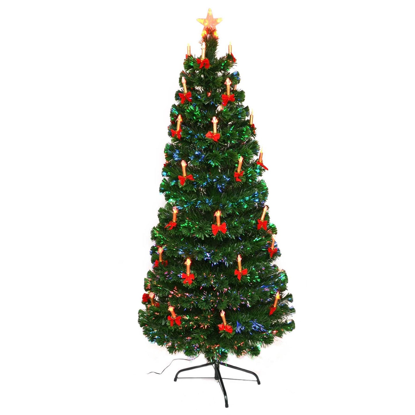 4ft Candle and Bow LED Fibre Optic Christmas Tree