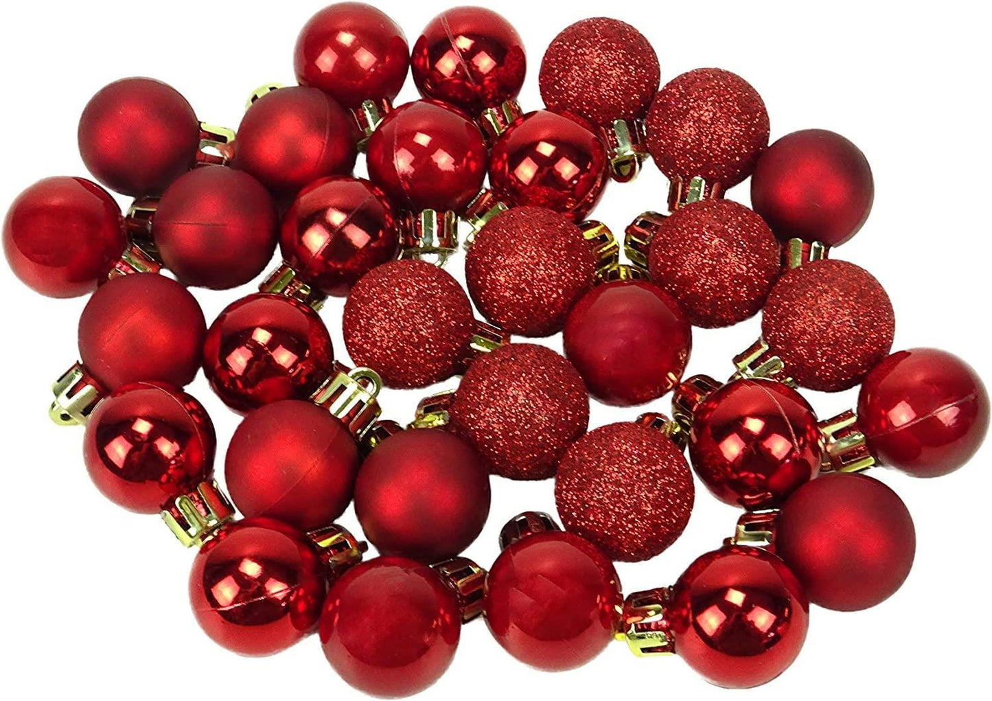 Red Baubles - 3cm, 24 Pieces Set, PVC