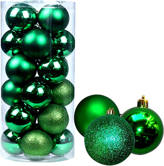 18 x Dark Green Baubles 6cm