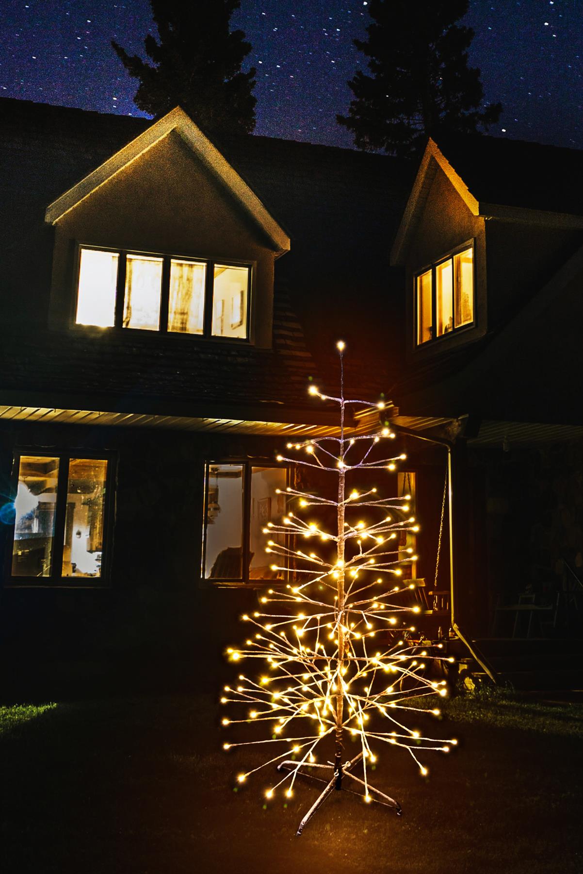 180cm Pre-Lit LED Brown Christmas Tree