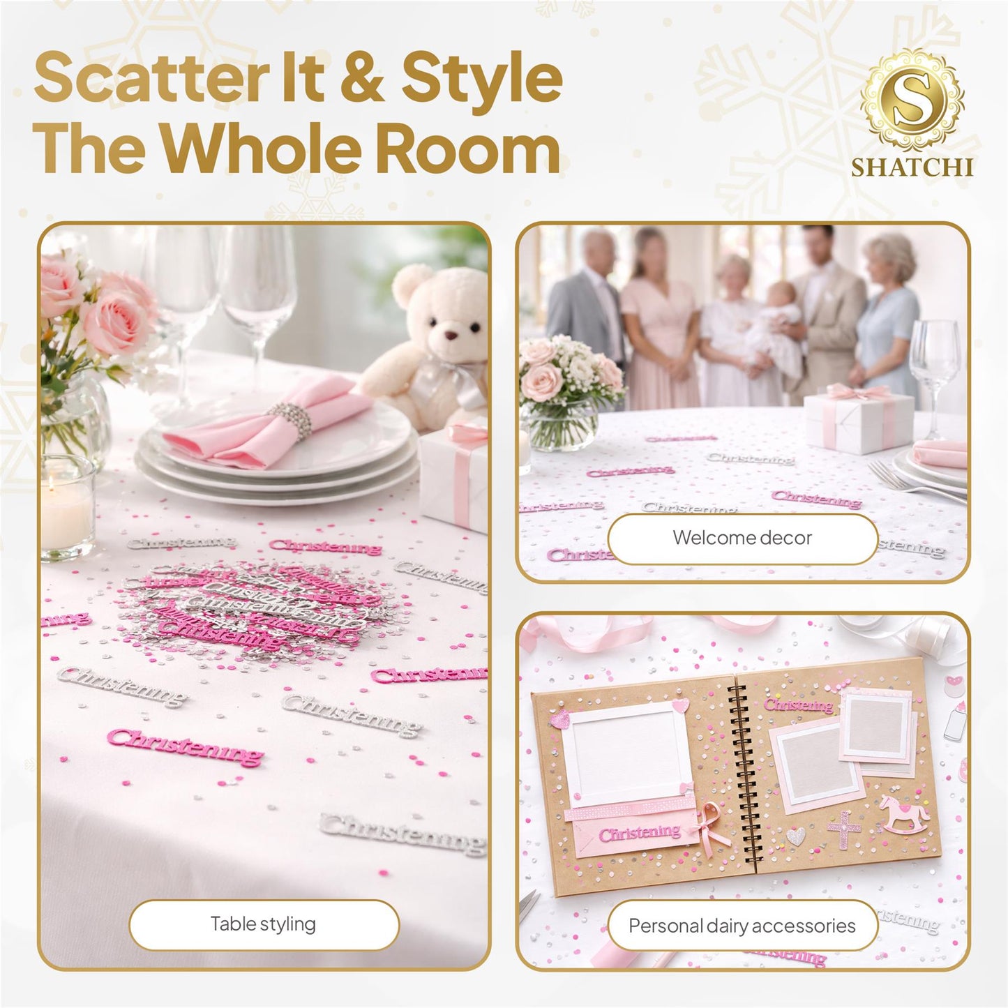 Christening Confetti Pink 14G 1PK