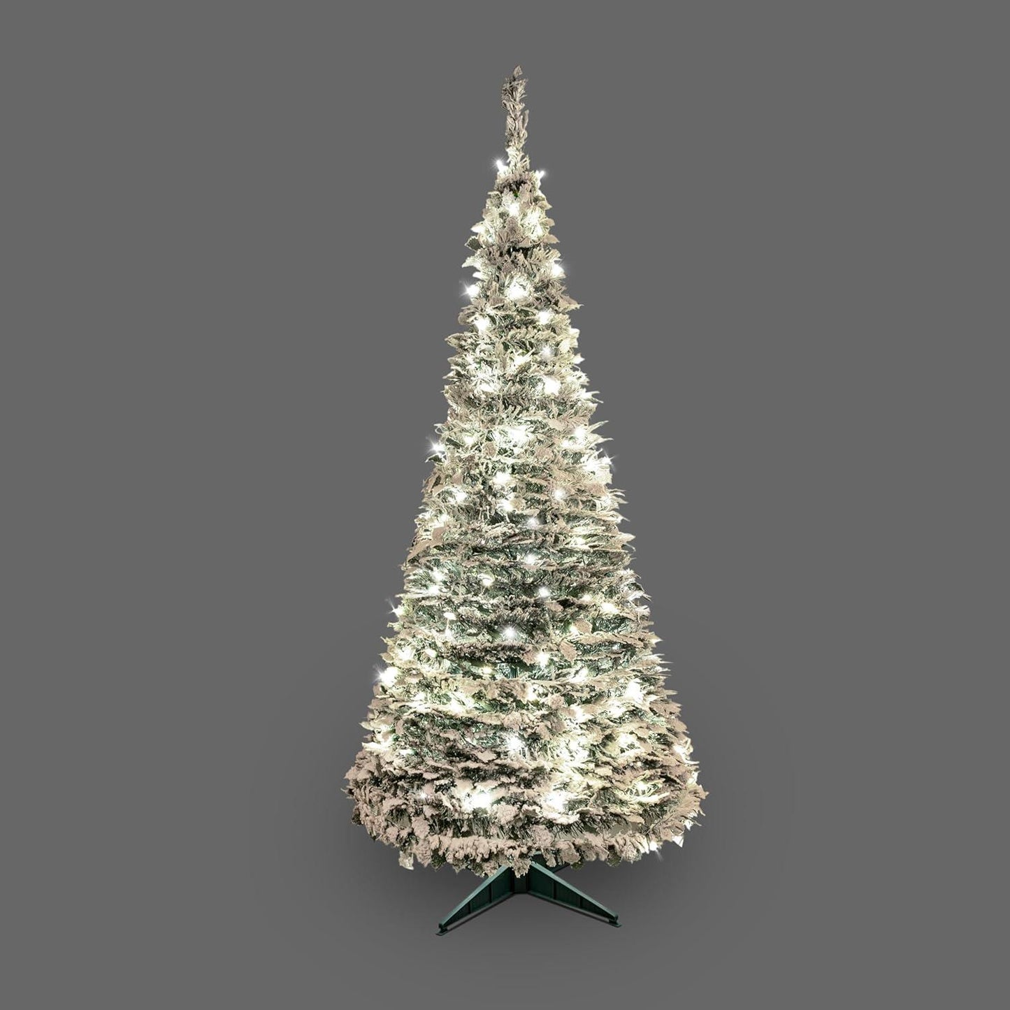 5ft (150cm) Prelit Holly Flock Pop Up Tree