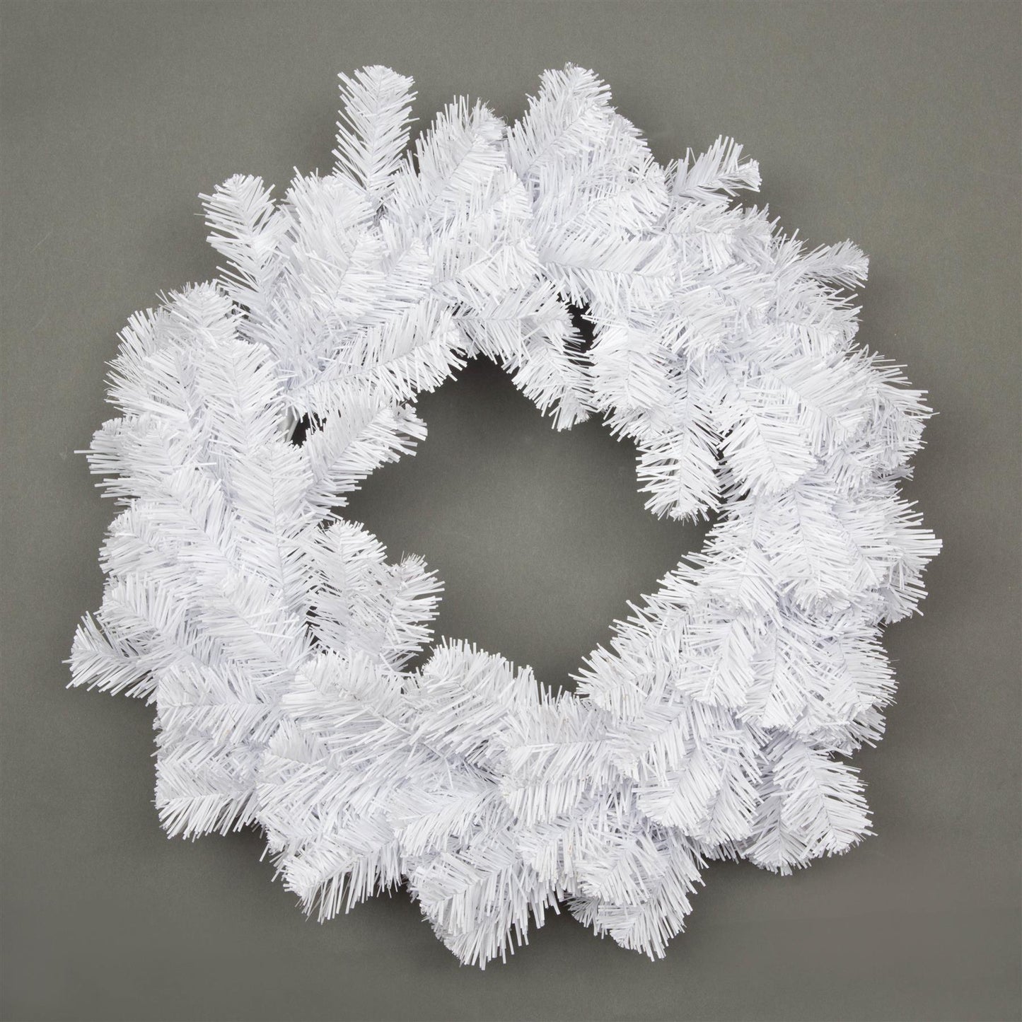 Plain Alaskan Pine White Wreath - 55cm