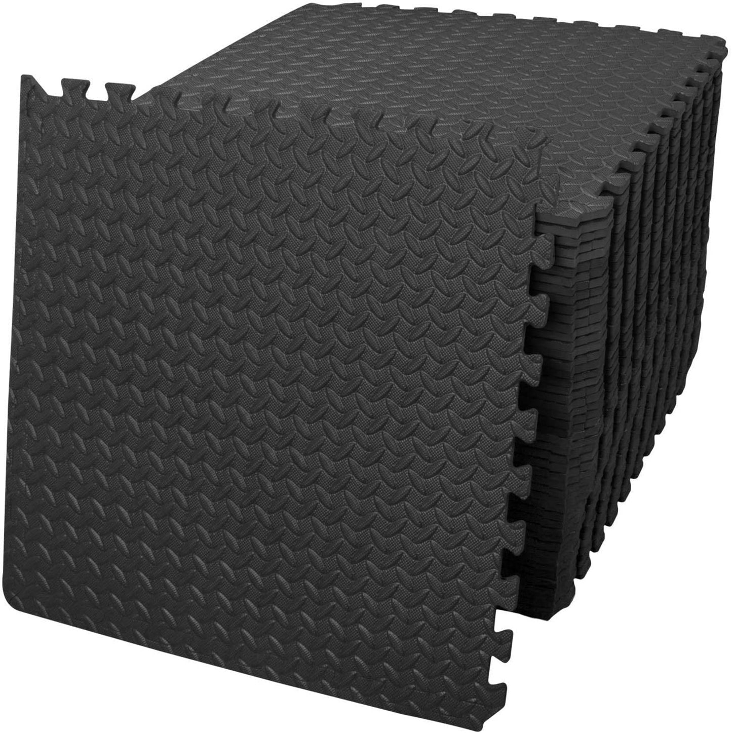 4 pcs Black Puzzle Foam Mats - 60x60x1.1cm