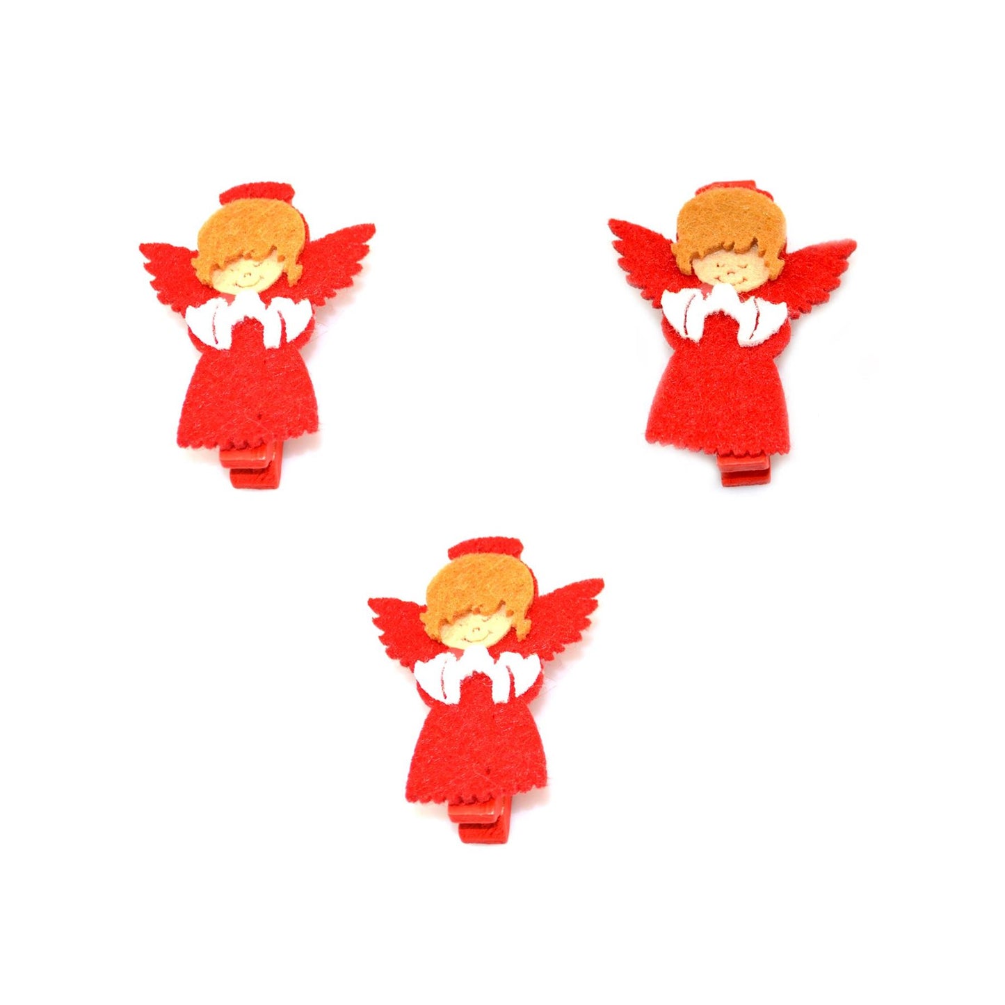 3pcs Christmas Wooden Mini Peg Cute Angel Decor