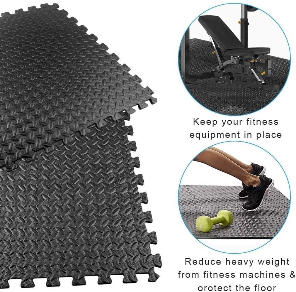 8 Black Puzzle Foam Mats (60x60x1.1cm)