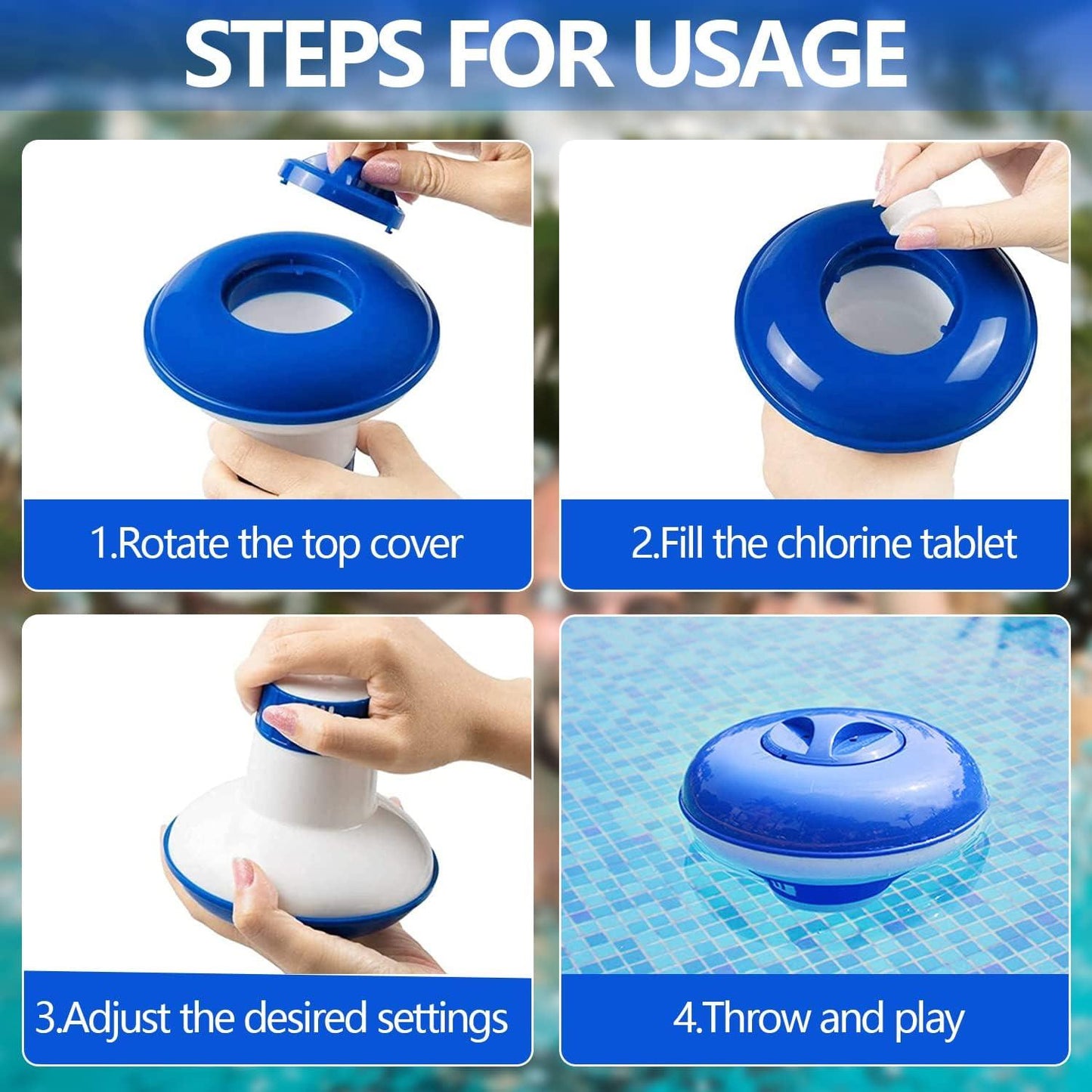 Chlorine Tablets Floating Dispenser For Hot Tubs and Pool