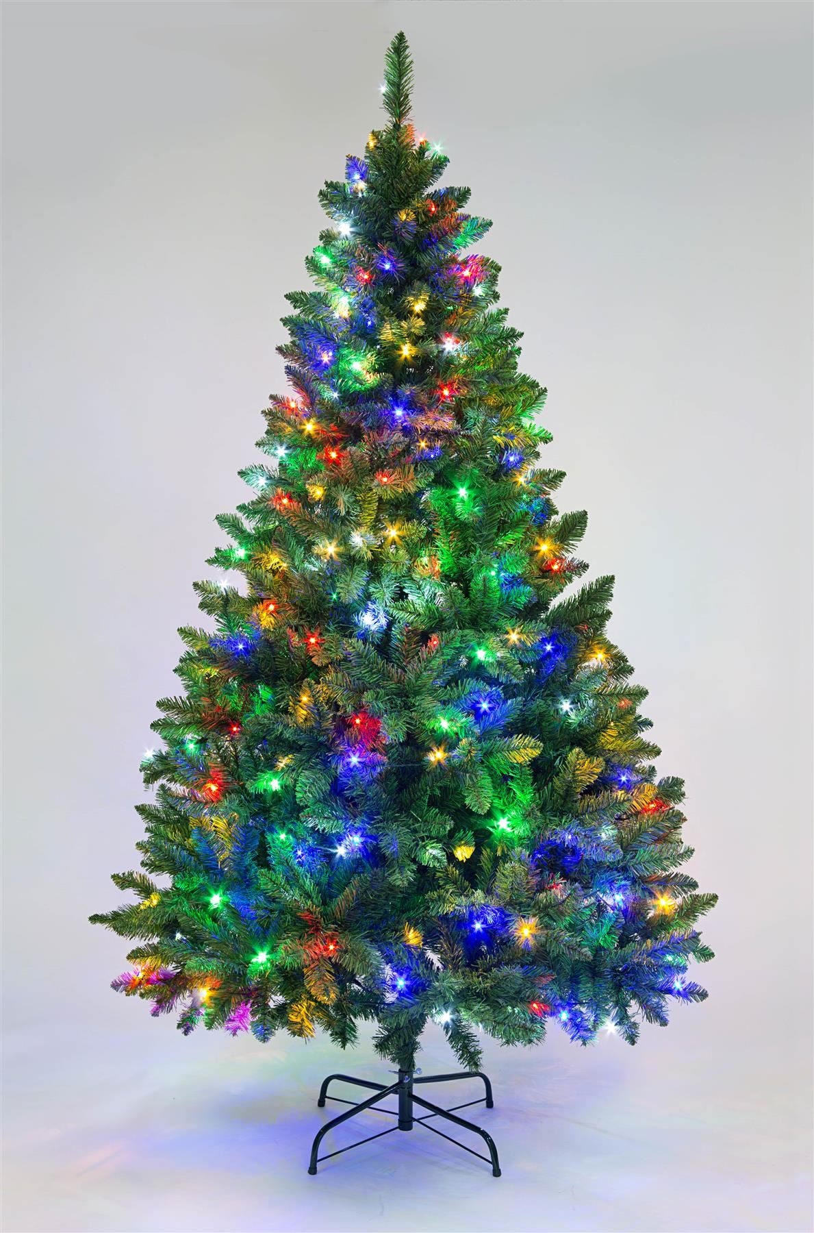 7ft Pre-Lit Imperial Pine Xmas Tree - Multicolour LEDs