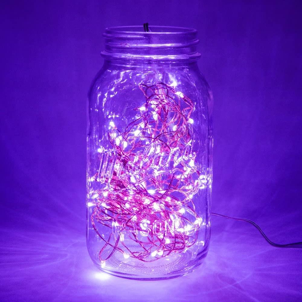 40 White LED Battery Operated Lights with Gold Wire 1pks