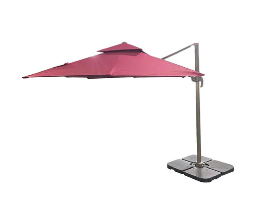 Burgundy Parasol Square Umbrella, 264x40x16cm