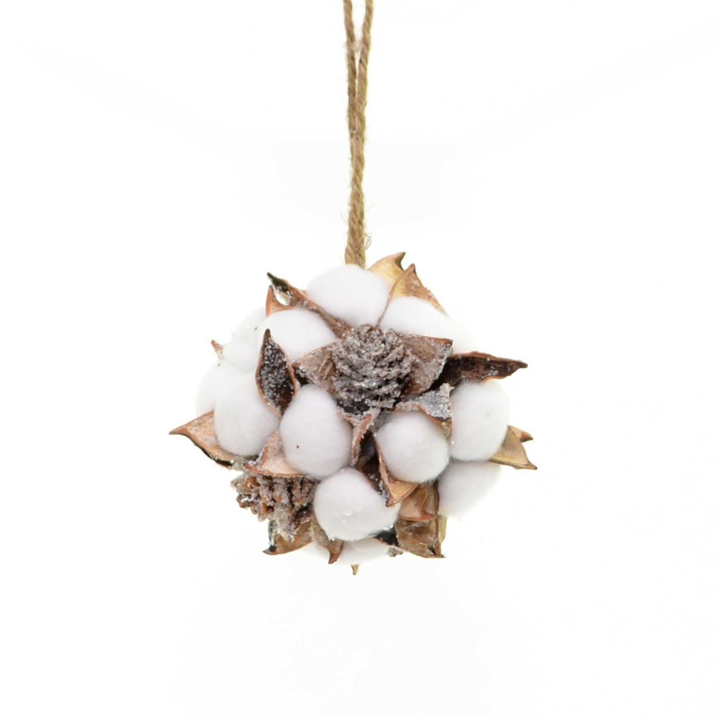 12cm Cotton Ball Pine Cones