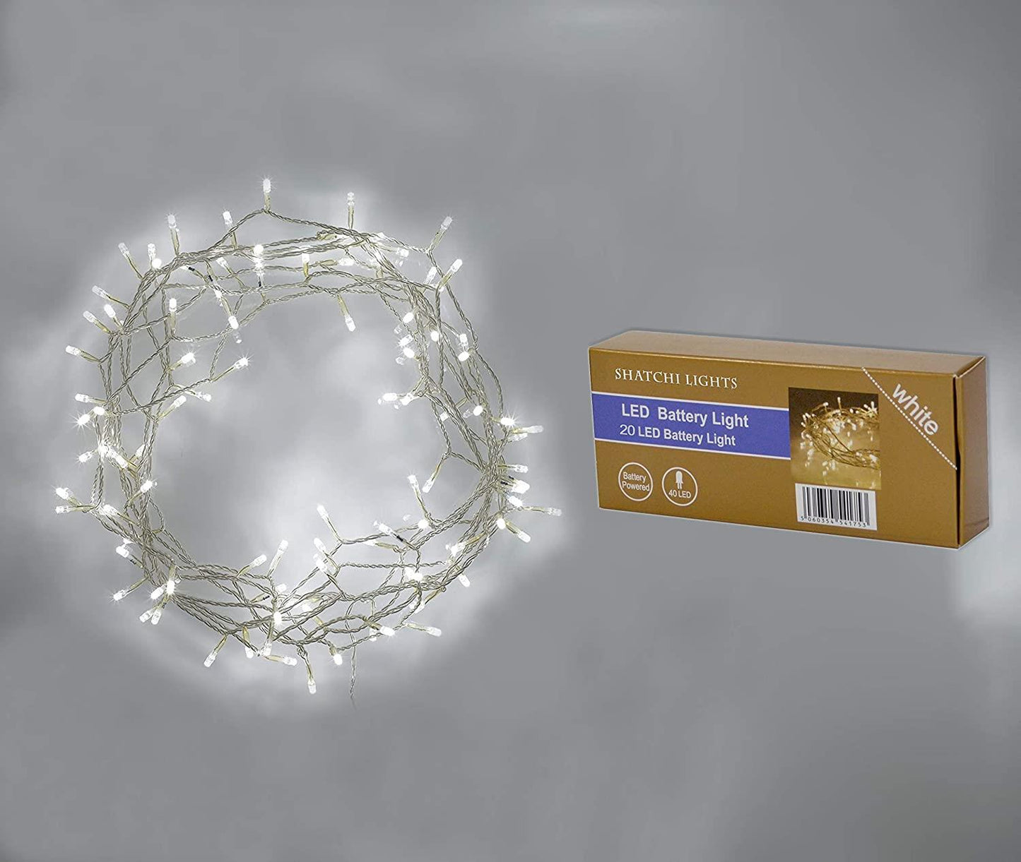 80 LED White Battery Fairy Lights