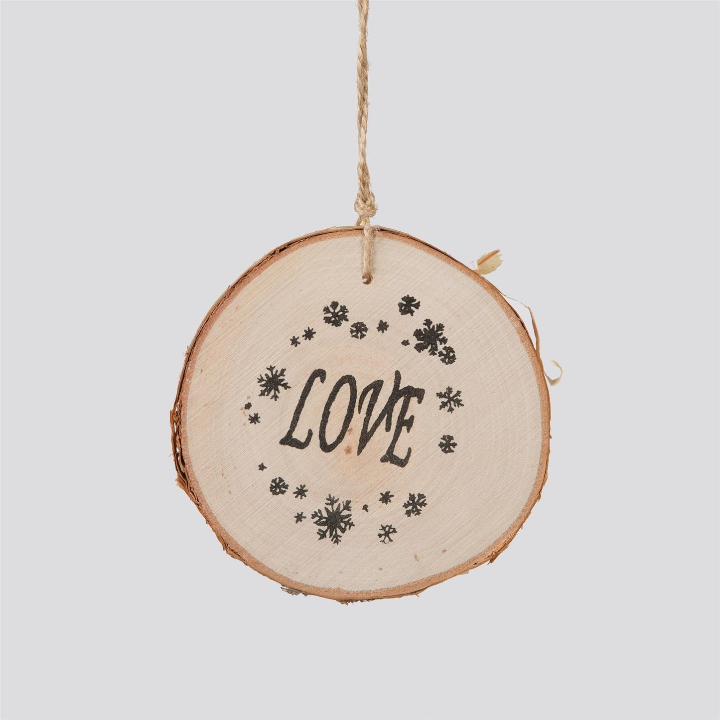 10cm Wooden Ornament with "Love" Wording