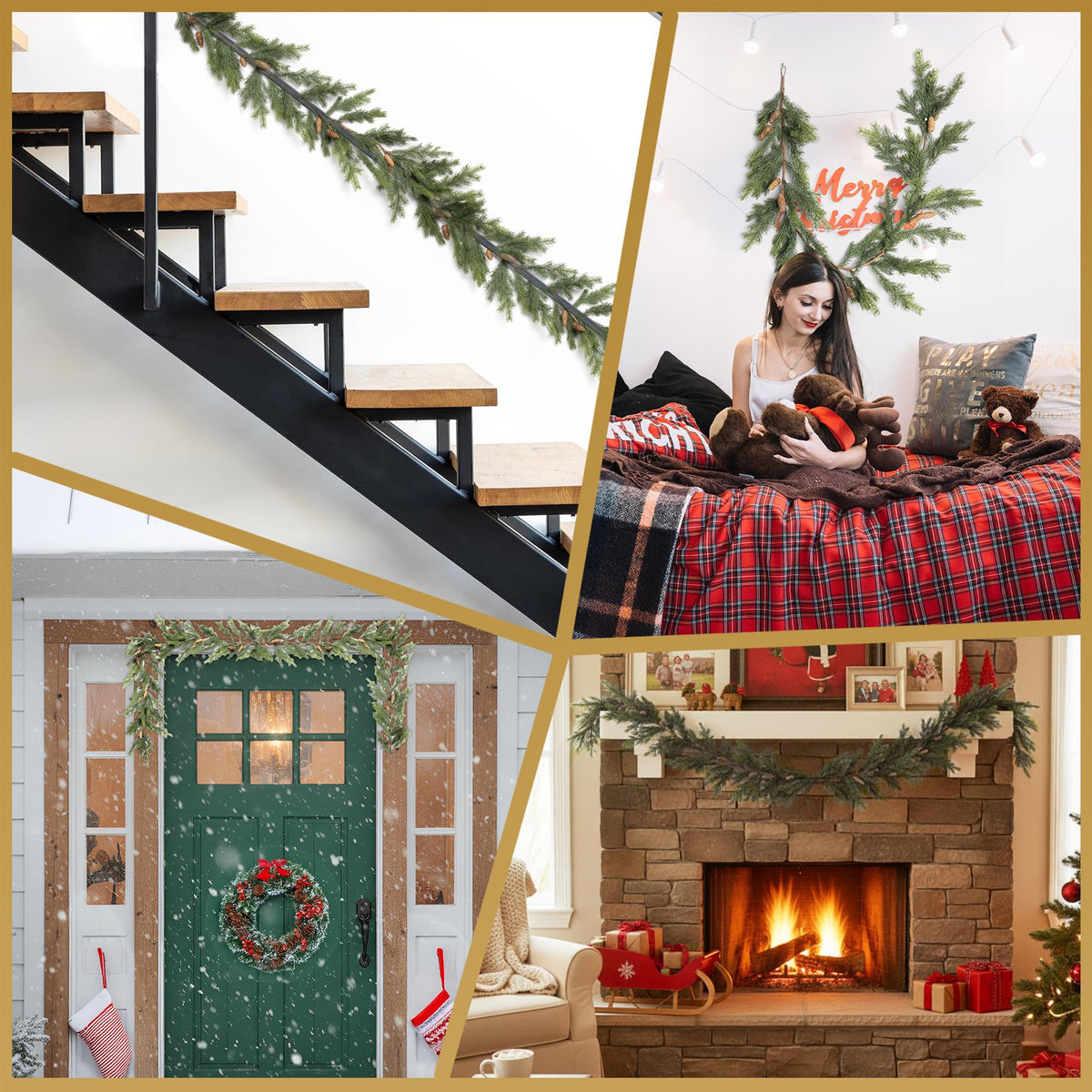 180CM FIR WITH PINE CONES GARLAND