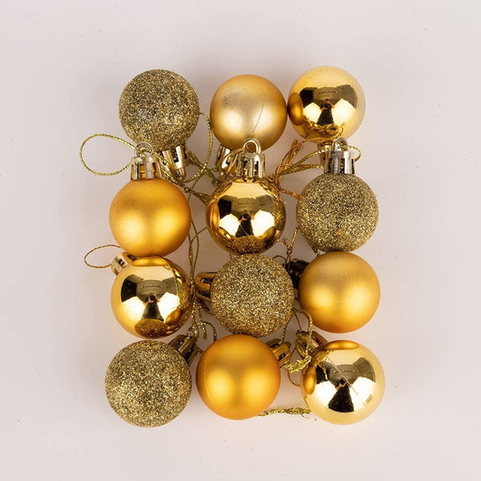 Baubles Deep Gold 3cm - 24Pcs Set PVC