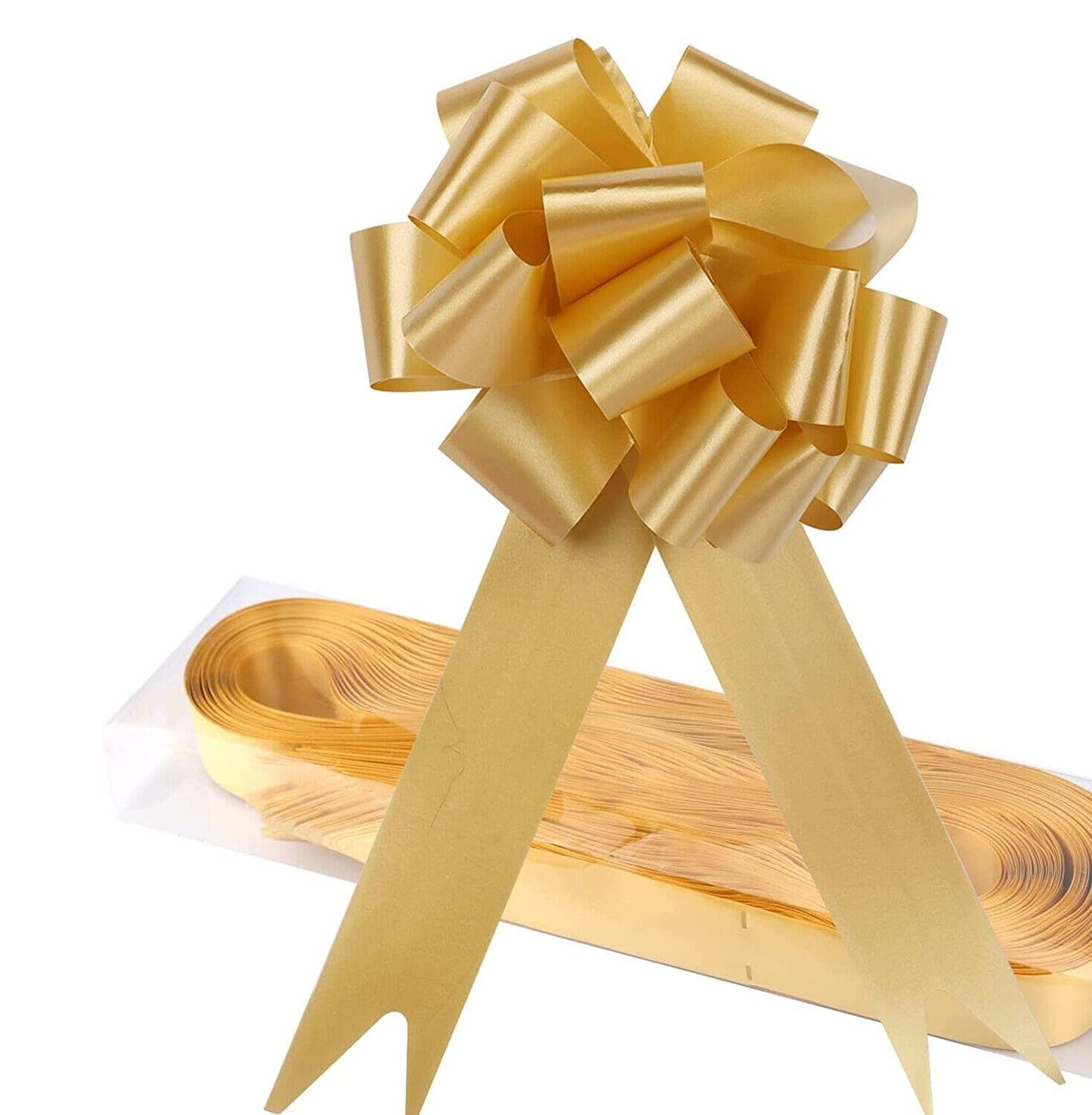 60pcs 50mm Gold Pull Bows