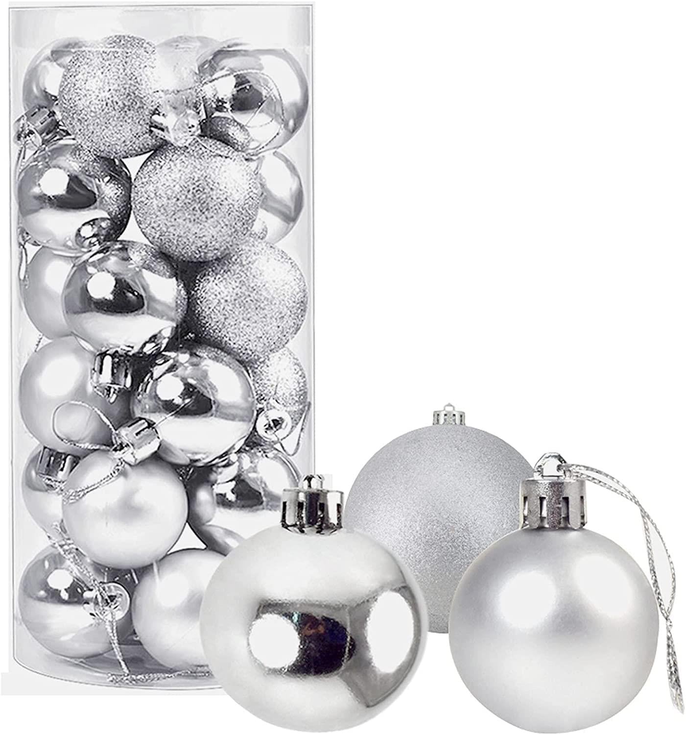 Baubles Silver 6cm - 18-Piece Set, PVC