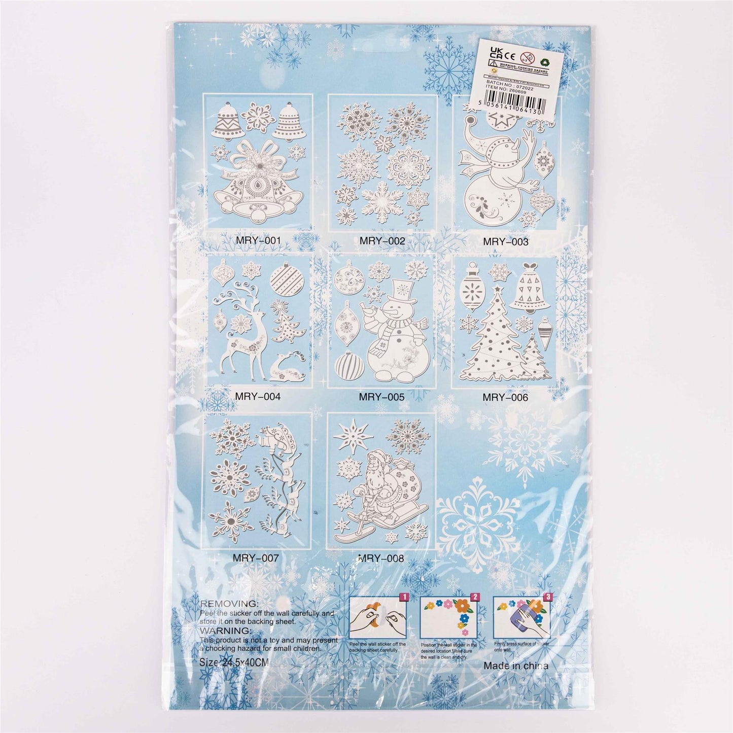 3D Window Stickers, 8 Assorted Sheets (57 Stickers)