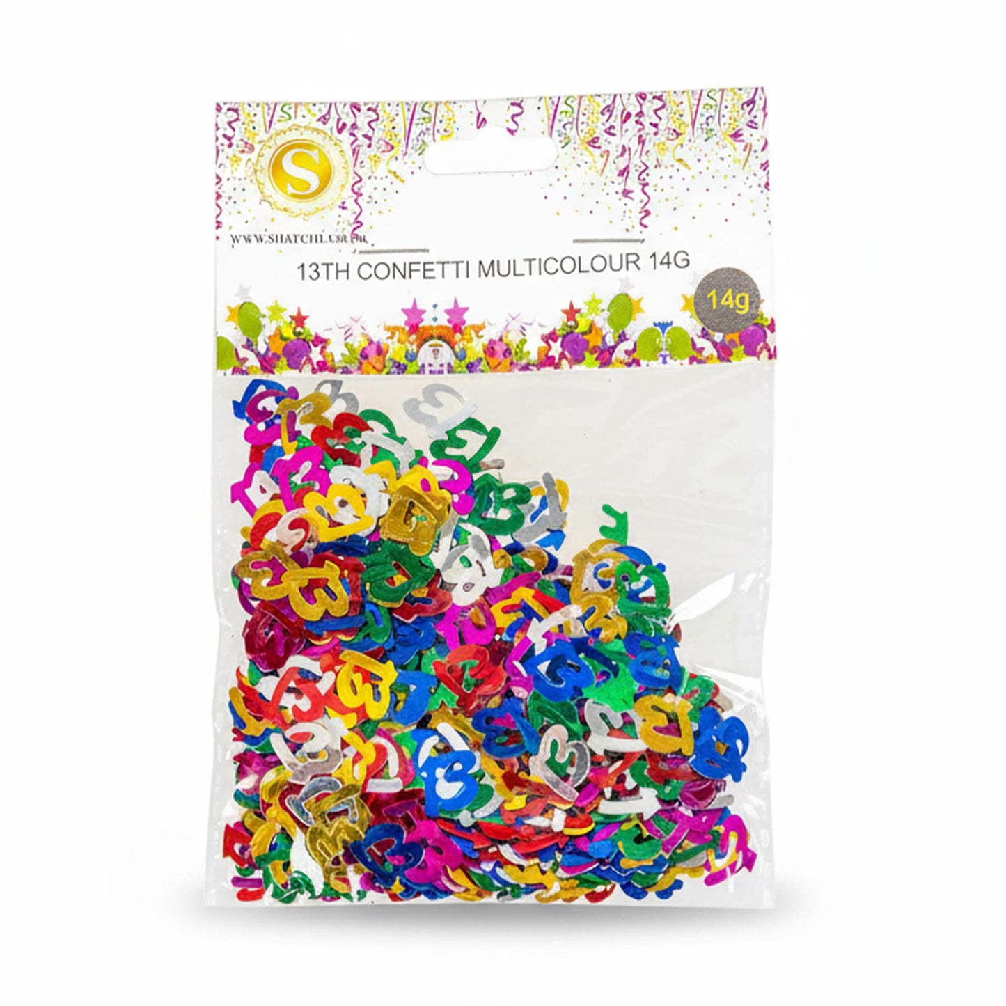 14g 13th Happy Birthday Multicolor Confetti - 4PK