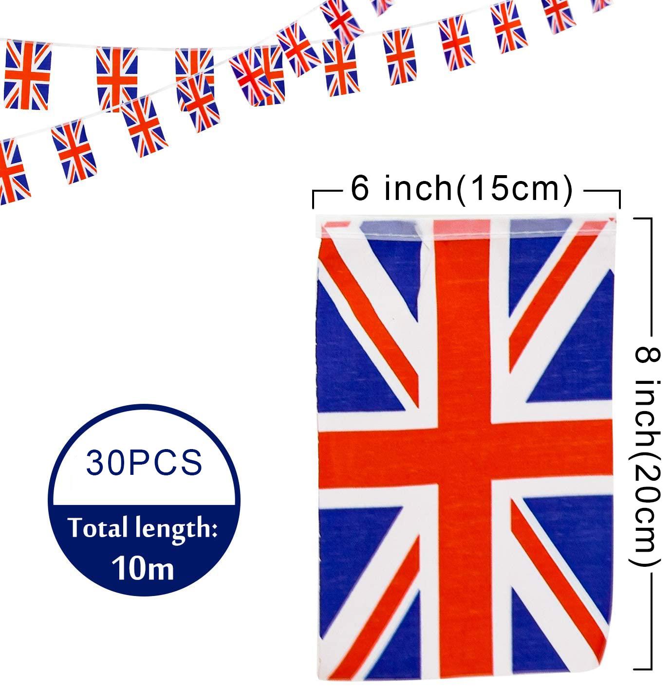 30ft Fabric Union Jack Bunting - 30 Flags