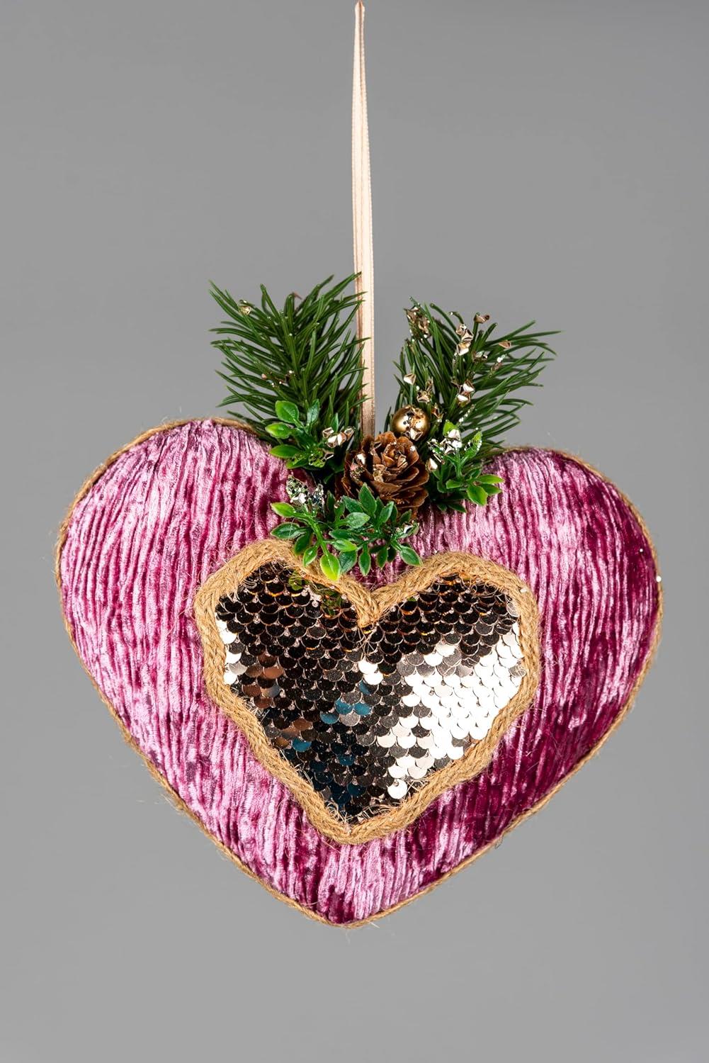 3 Pink Heart Decorations (16.5cm)