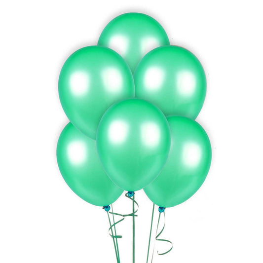 10 pcs Metallic Green Balloons 12in