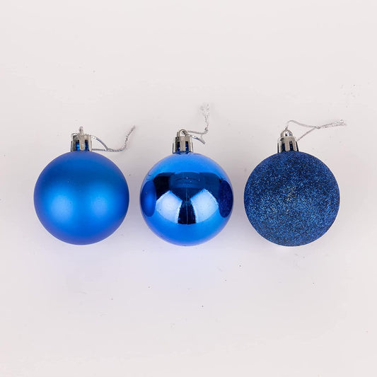 18 Blue Baubles 5cm PVC Set