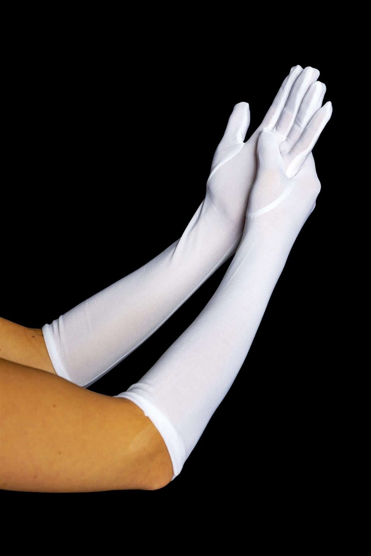 Ladies Satin Long White Opera Gloves