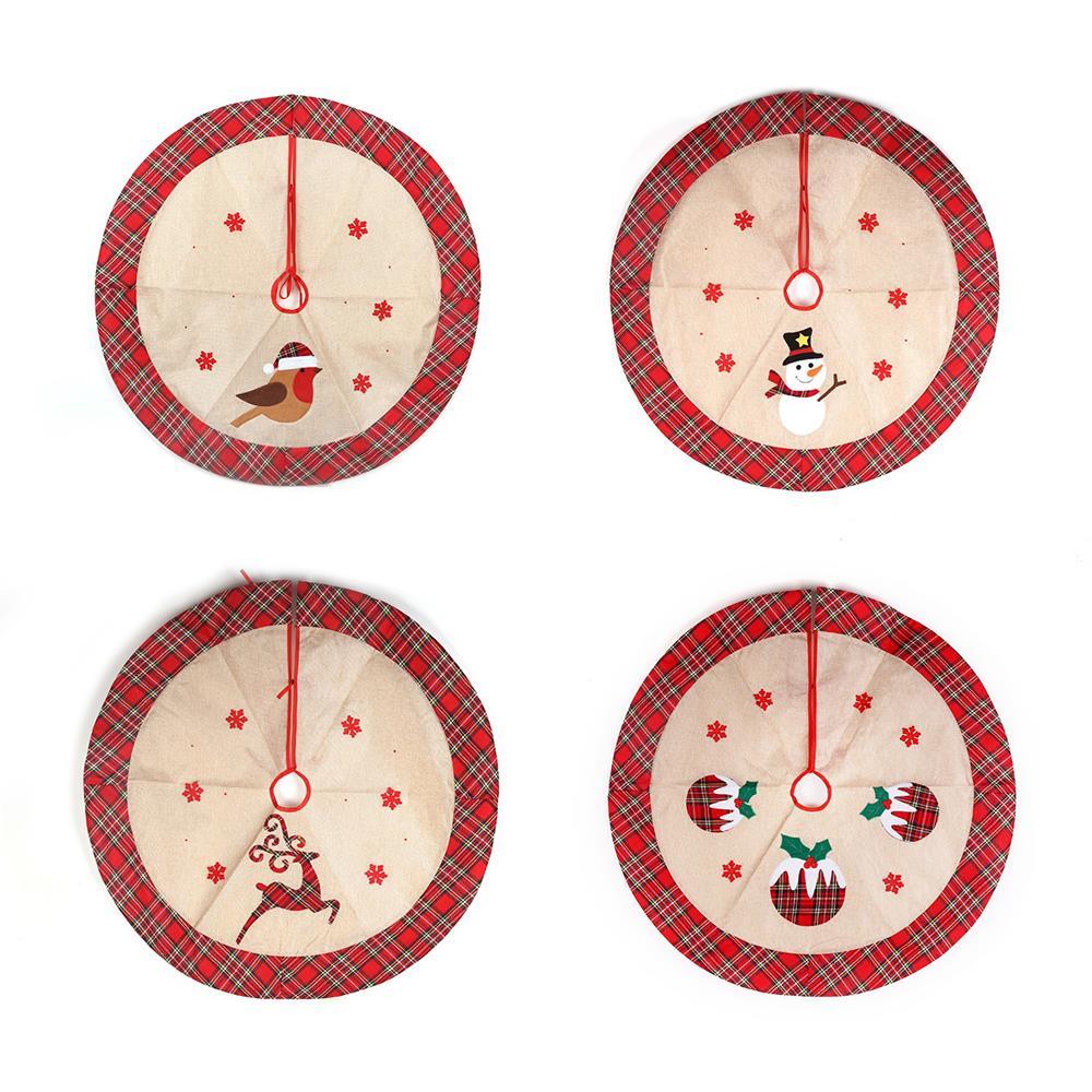 Christmas Tree Skirt Decor - 4 Pcs Set, 86cm